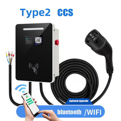 Εναλλακτικό ρεύμα εξόδου 7KW 220v CCS/τύπου 2 Στον τοίχο τοποθετημένος ευρωπαϊκός τυποποιημένος σταθμός φόρτισης